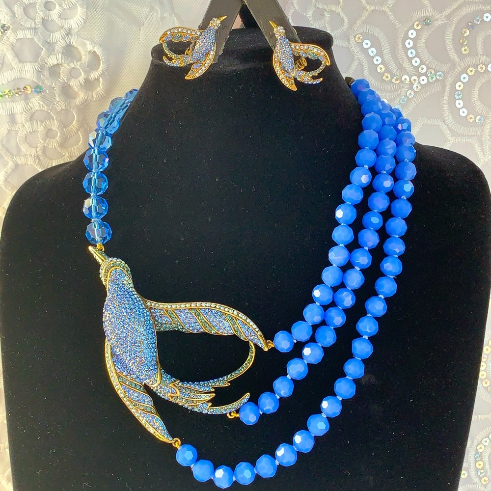 Heidi Daus Bluebird of Happiness Necklace Set